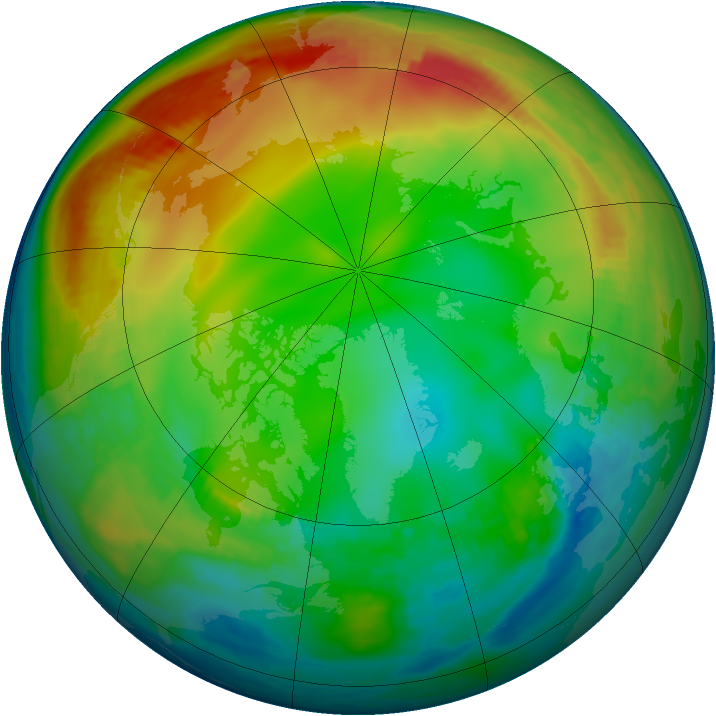 Arctic ozone map for 01 January 1987